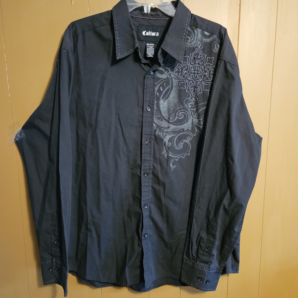 Callux Black Embroidered Men's Casual Shirt